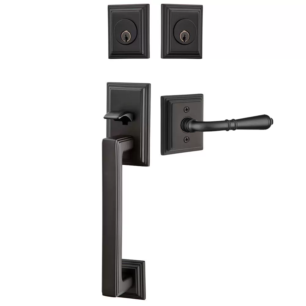 Emtek Hamden Tubular Entryset Sectional with Turino Lever