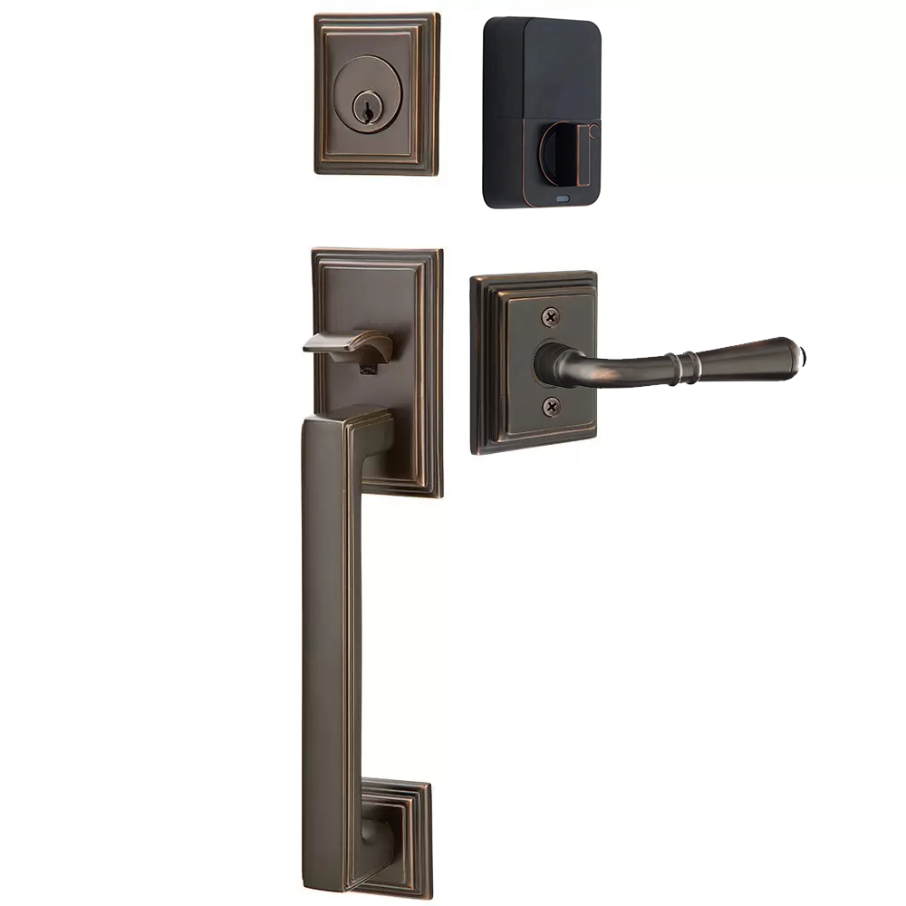 Emtek Hamden Tubular Entryset Sectional with Turino Lever