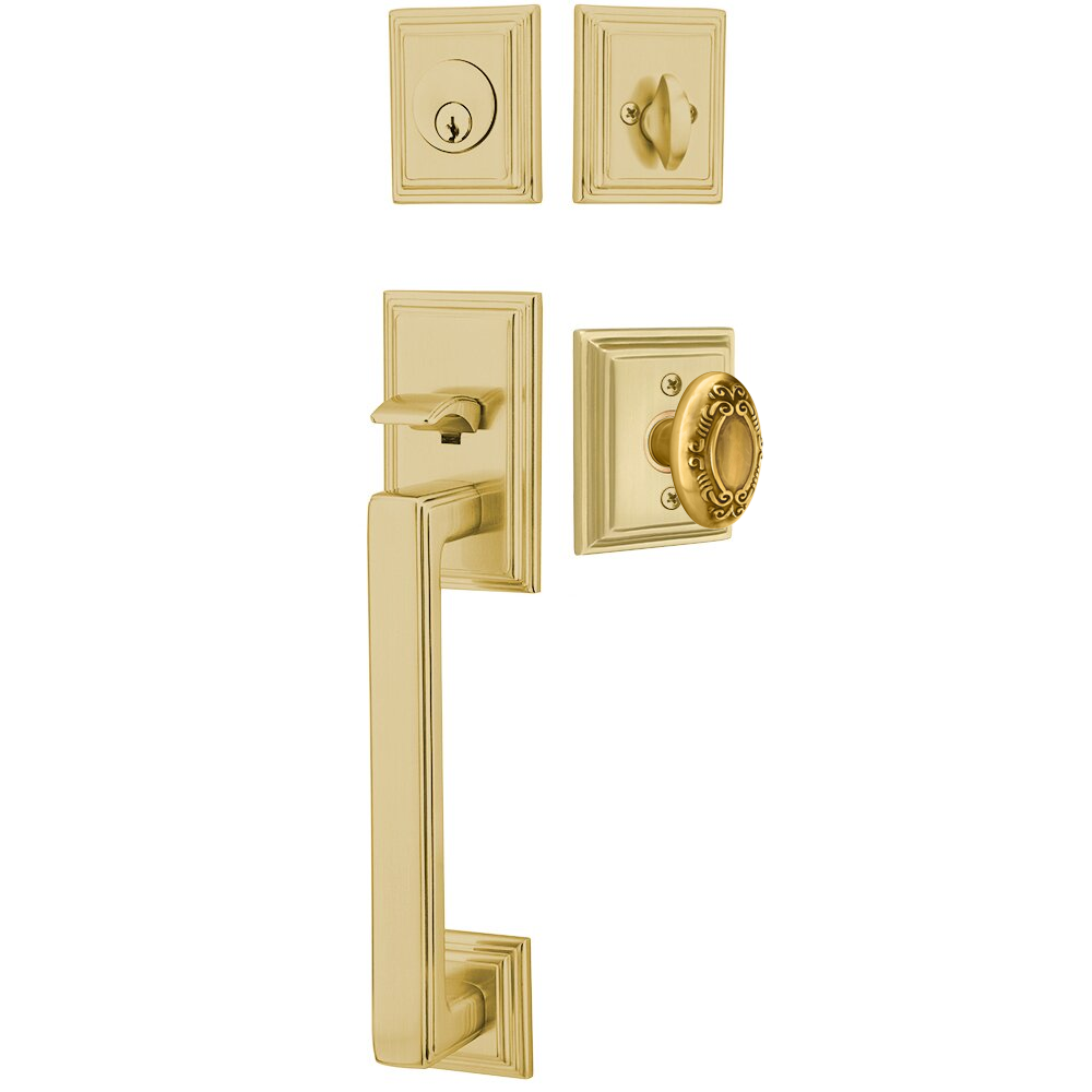 Emtek Hamden Tubular Entryset Sectional with Victoria Knob