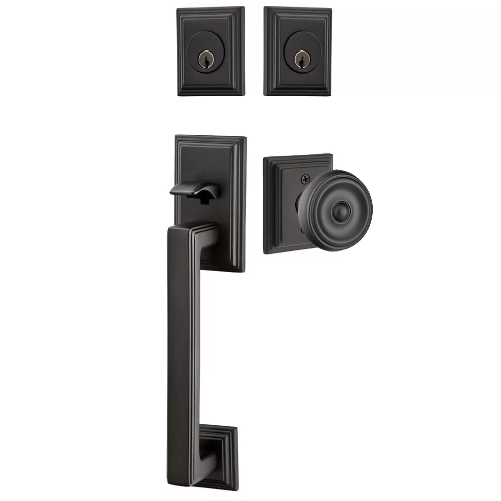 Emtek Hamden Tubular Entryset Sectional with Waverly Knob