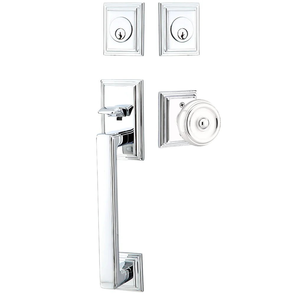 Emtek Hamden Tubular Entryset Sectional with Waverly Knob