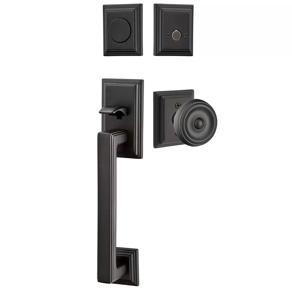Emtek Hamden Tubular Entryset Sectional with Waverly Knob
