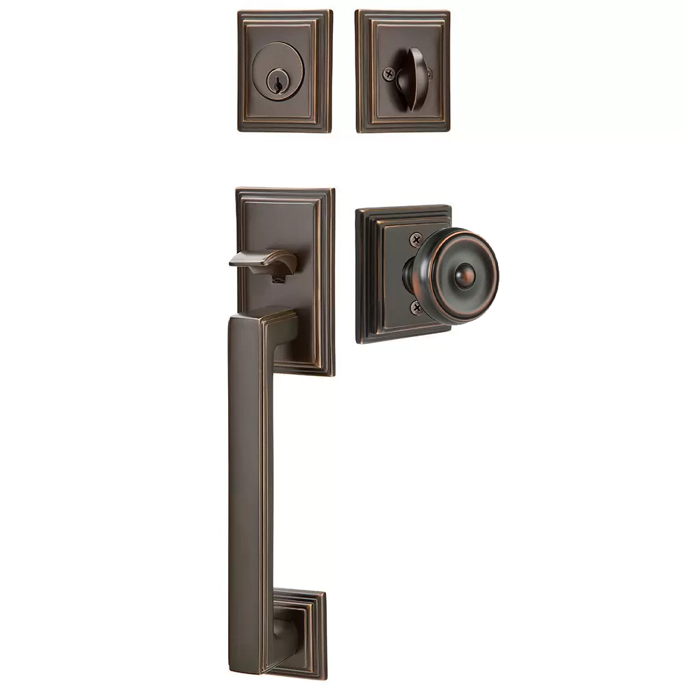 Emtek Hamden Tubular Entryset Sectional with Waverly Knob