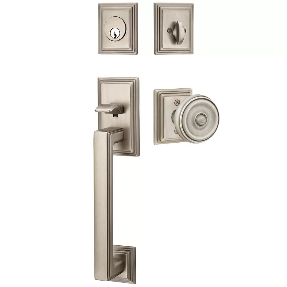 Emtek Hamden Tubular Entryset Sectional with Waverly Knob