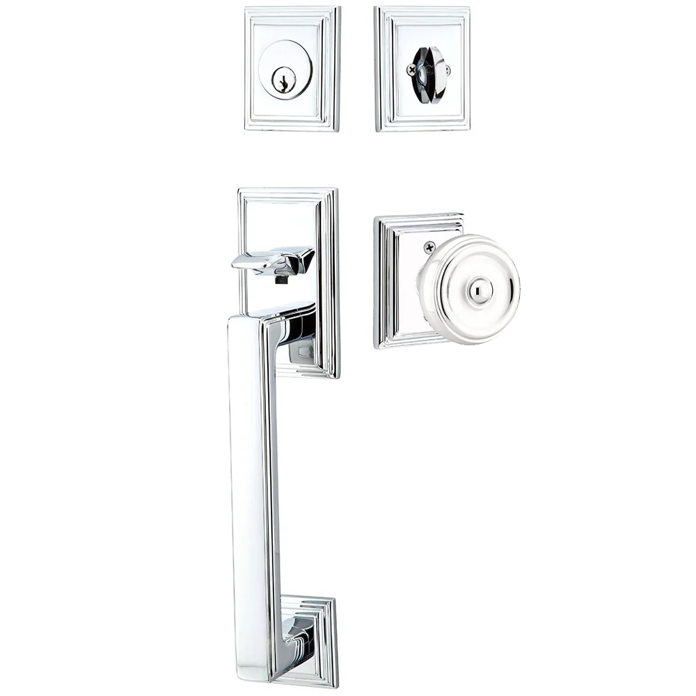 Emtek Hamden Tubular Entryset Sectional with Waverly Knob