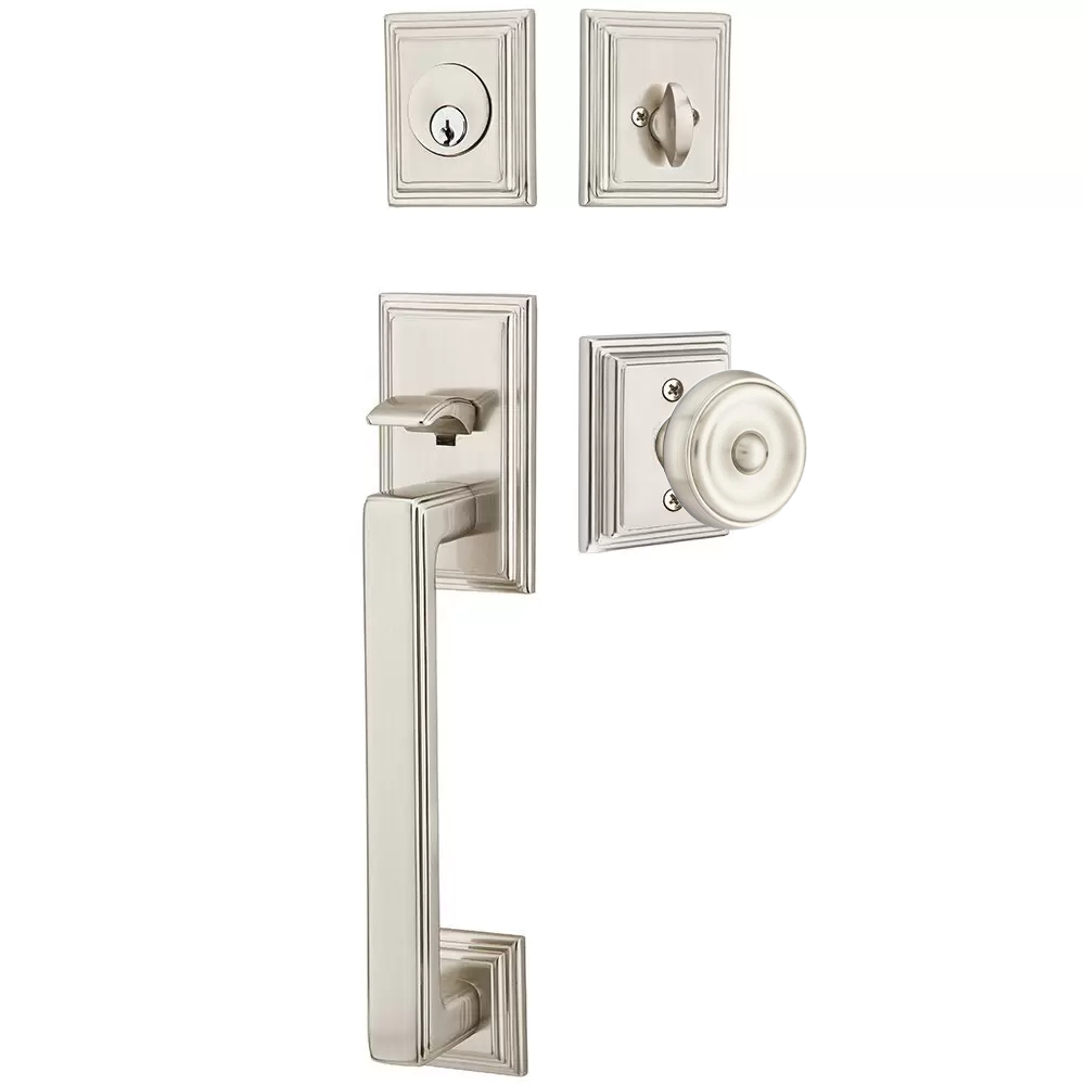 Emtek Hamden Tubular Entryset Sectional with Waverly Knob