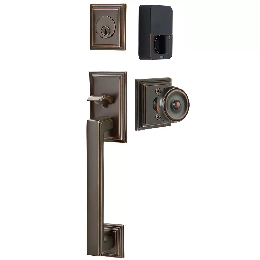 Emtek Hamden Tubular Entryset Sectional with Waverly Knob