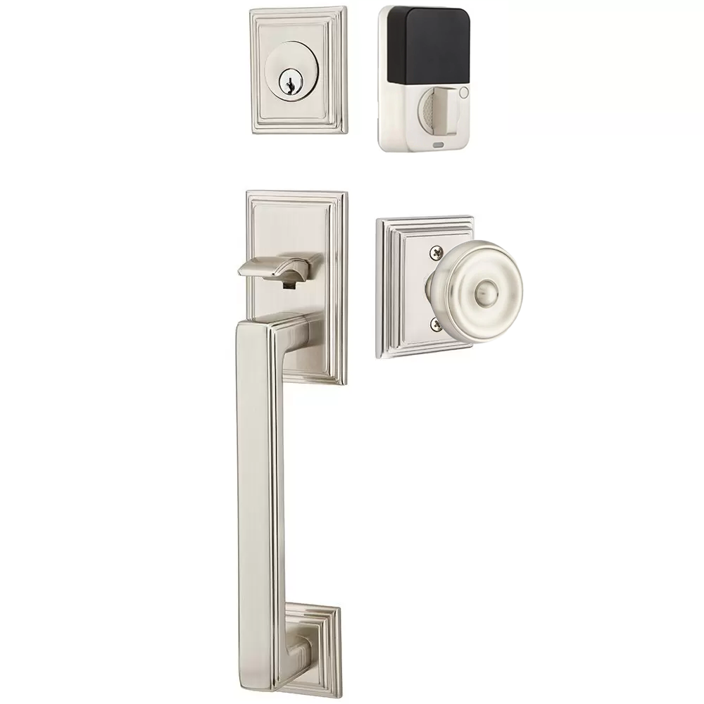 Emtek Hamden Tubular Entryset Sectional with Waverly Knob