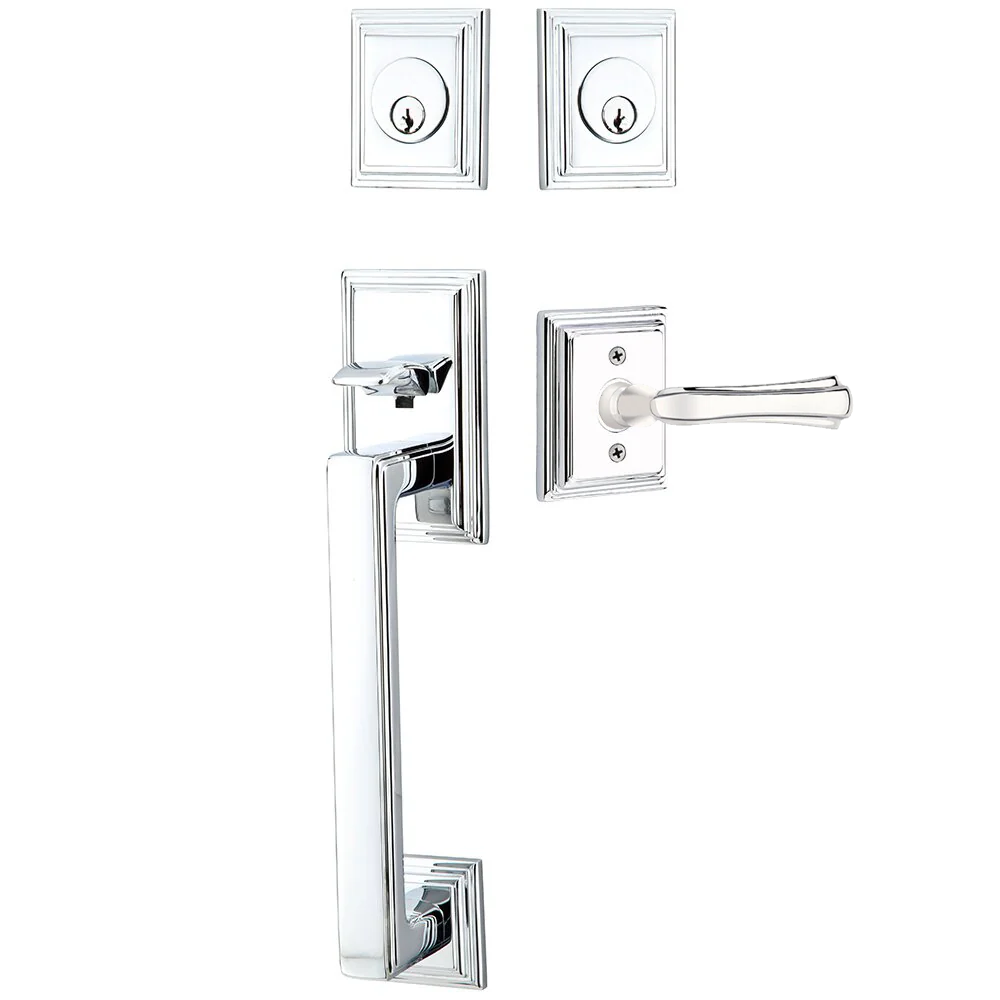 Emtek Hamden Tubular Entryset Sectional with Wembley Lever
