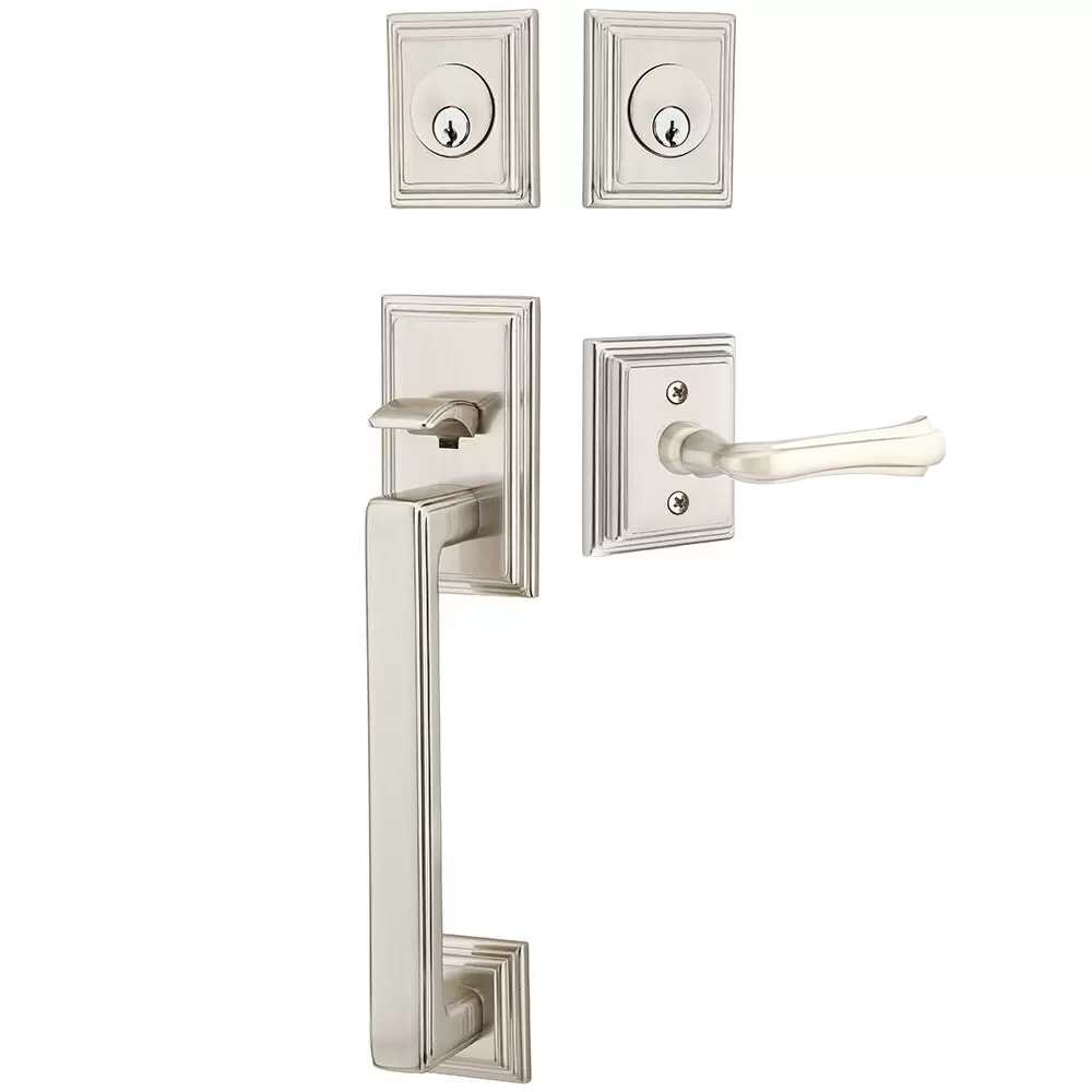 Emtek Hamden Tubular Entryset Sectional with Wembley Lever