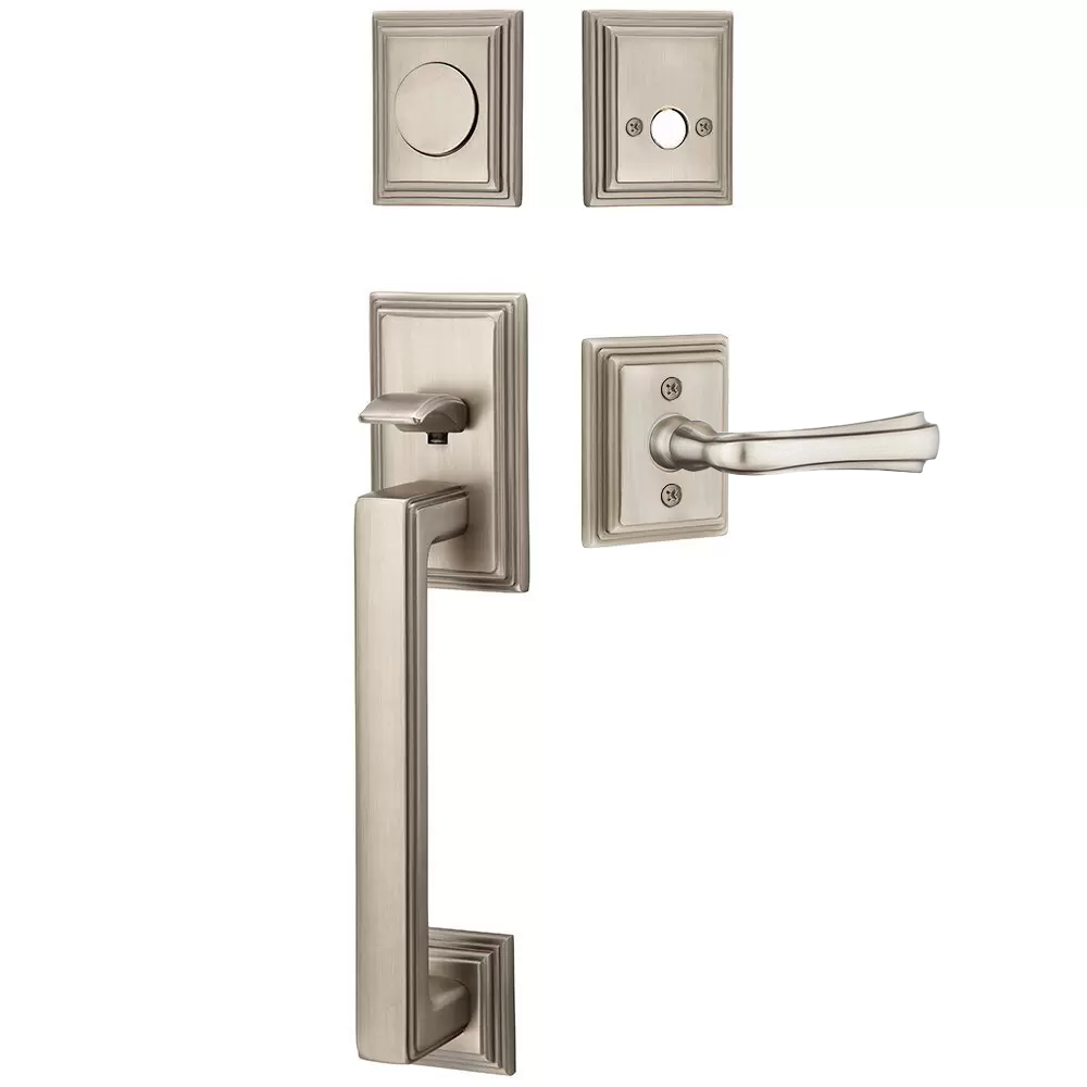 Emtek Hamden Tubular Entryset Sectional with Wembley Lever