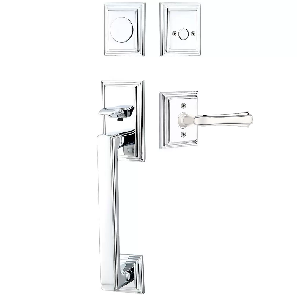 Emtek Hamden Tubular Entryset Sectional with Wembley Lever