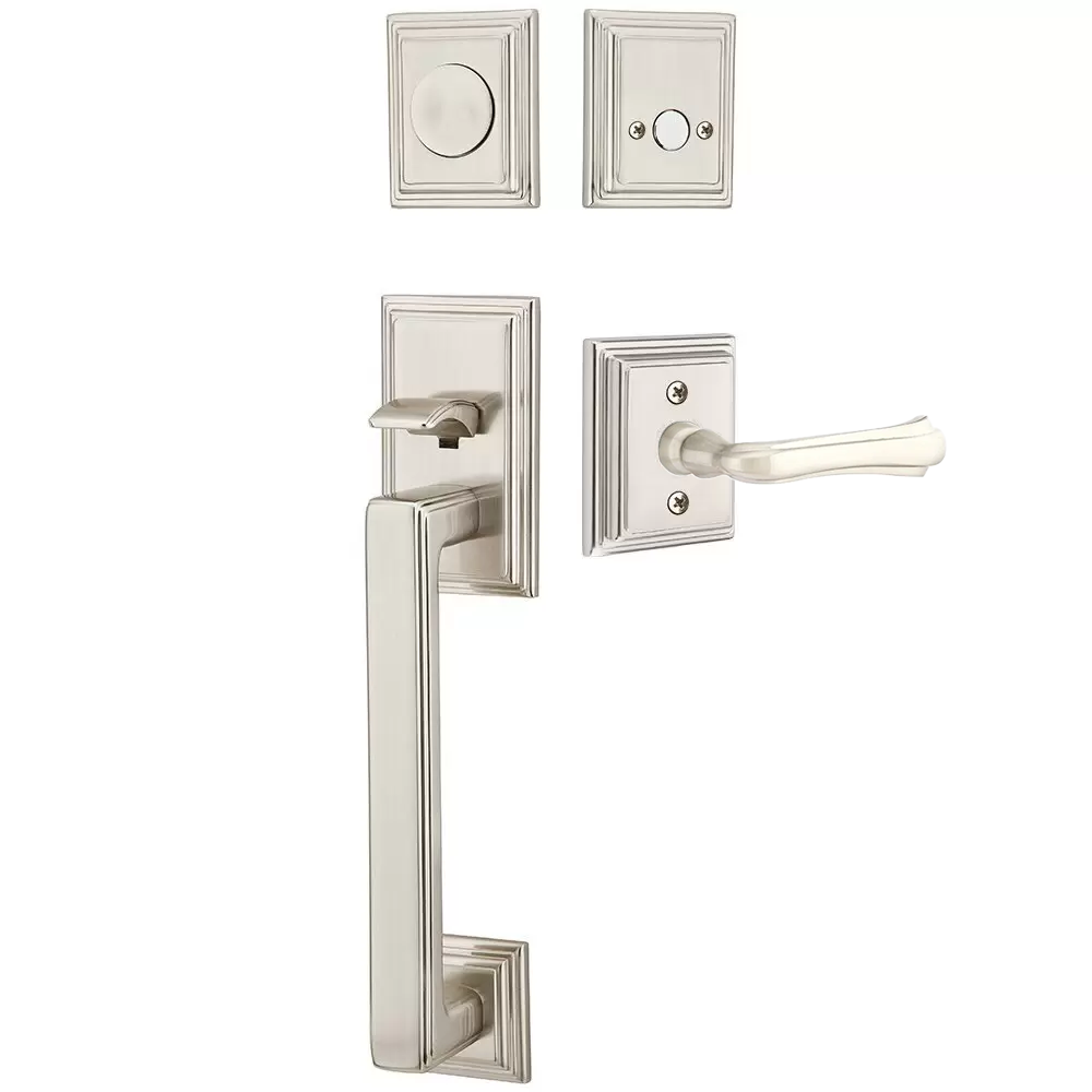 Emtek Hamden Tubular Entryset Sectional with Wembley Lever
