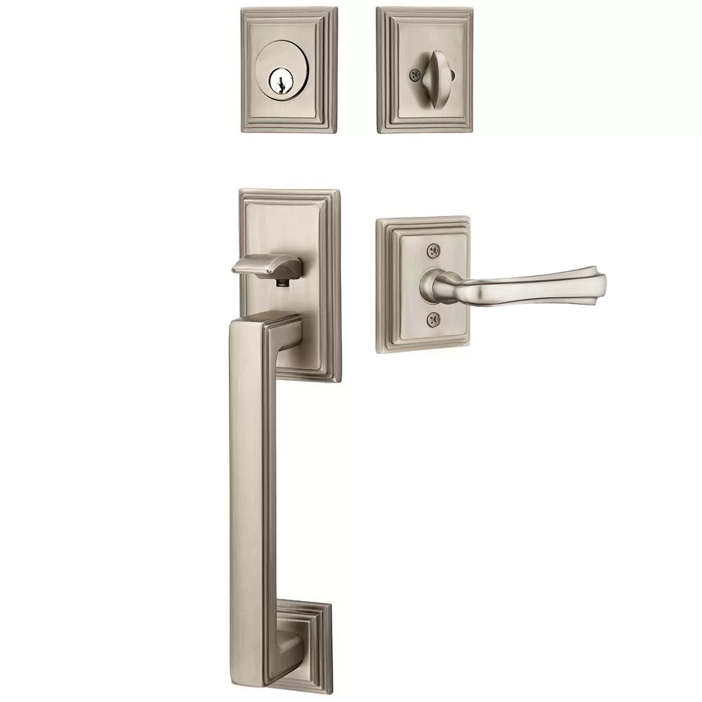Emtek Hamden Tubular Entryset Sectional with Wembley Lever
