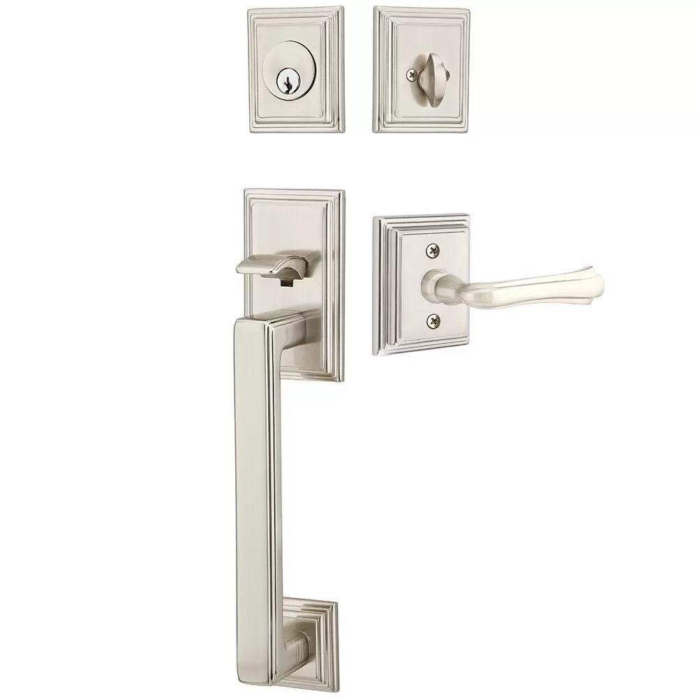 Emtek Hamden Tubular Entryset Sectional with Wembley Lever