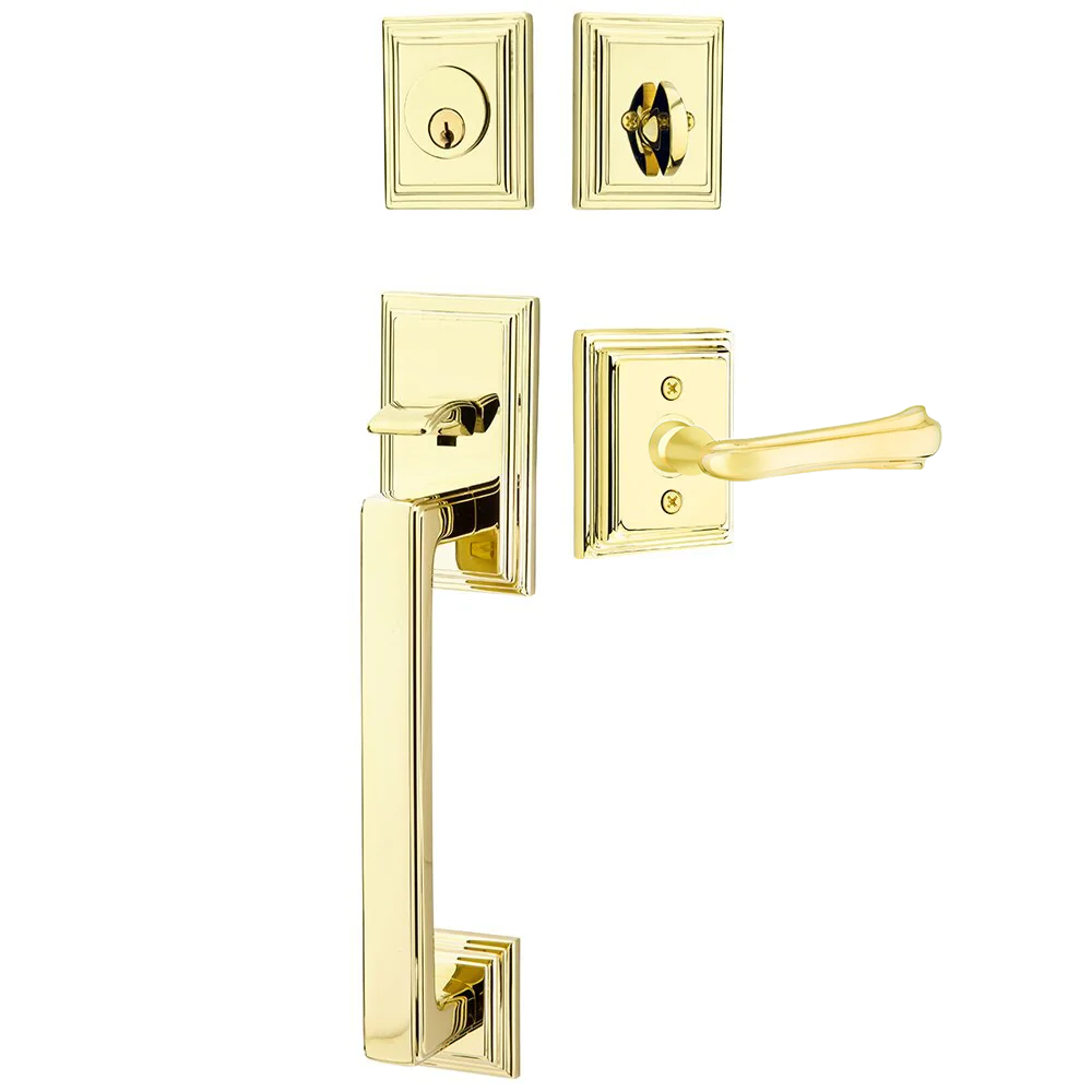 Emtek Hamden Tubular Entryset Sectional with Wembley Lever