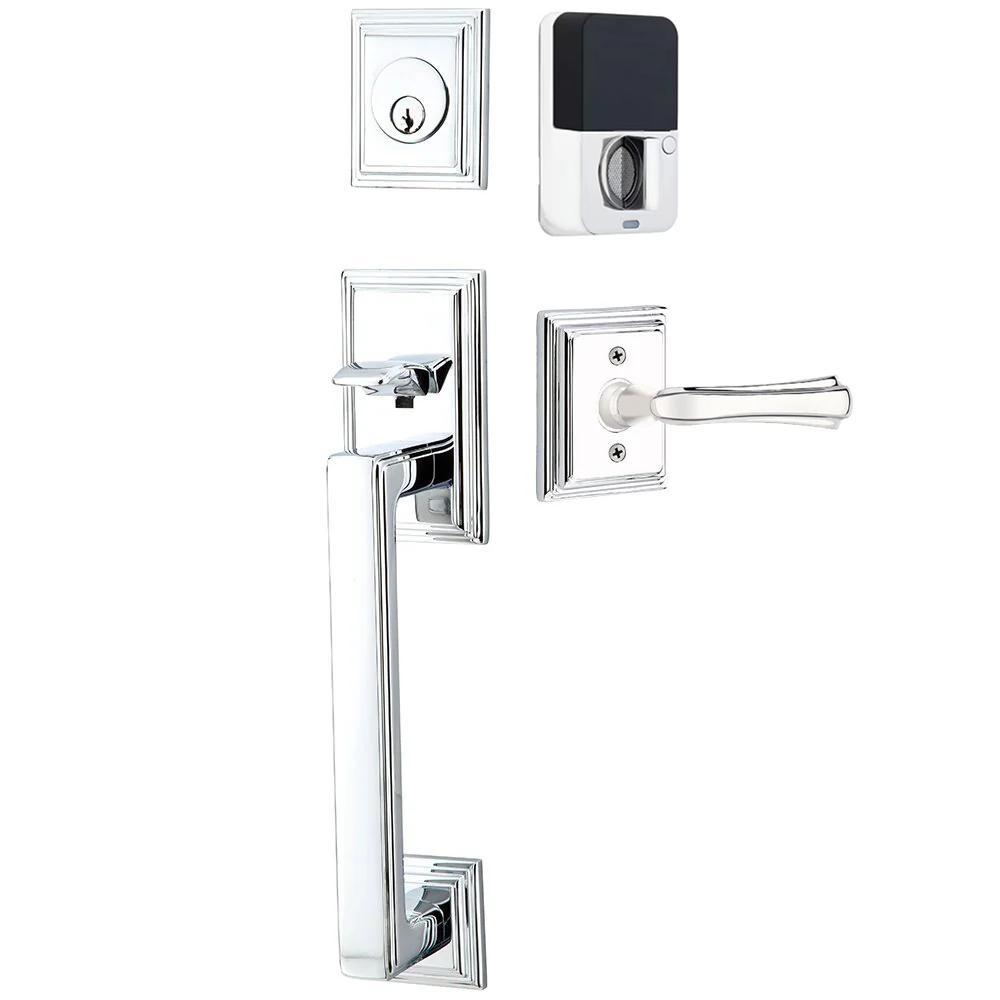 Emtek Hamden Tubular Entryset Sectional with Wembley Lever