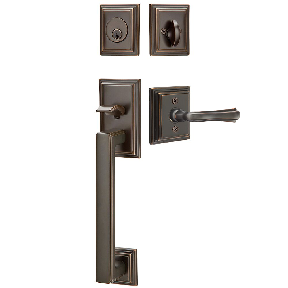 Emtek Hamden Tubular Entryset Sectional with Wembley Lever