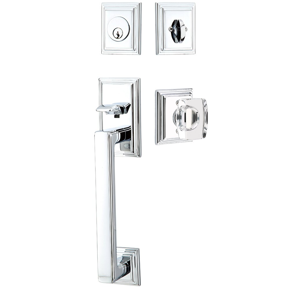 Emtek Hamden Tubular Entryset Sectional with Windsor Glass Knob