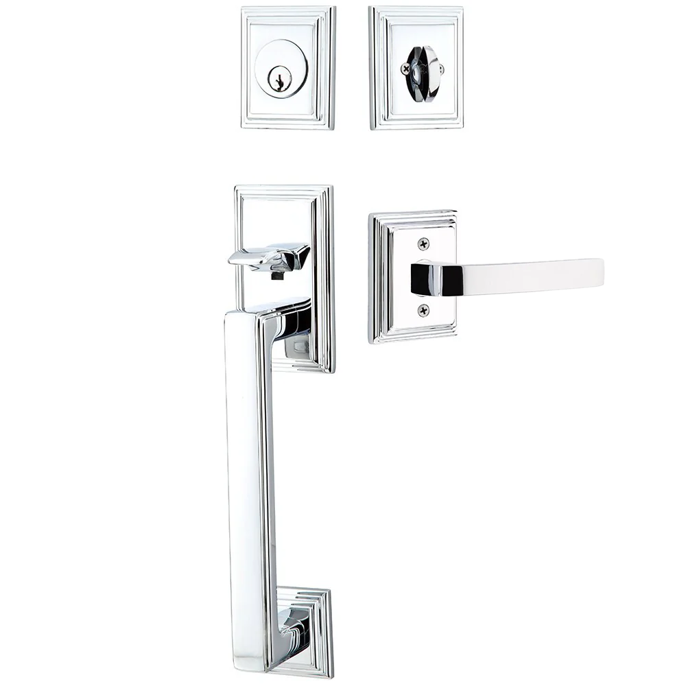 Emtek Hamden Tubular Entryset Sectional with Breslin Lever