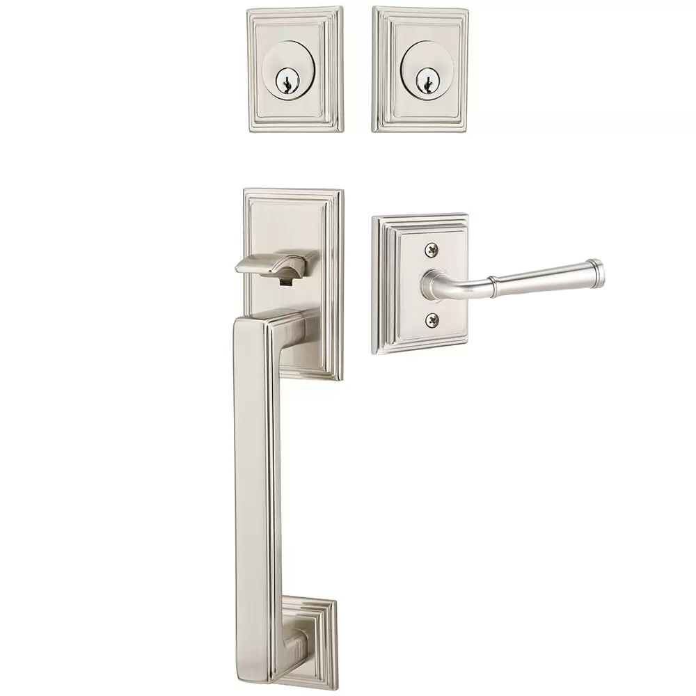 Emtek Hamden Tubular Entryset Sectional with Merrimack Lever