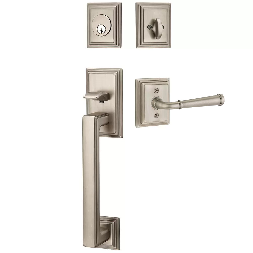 Emtek Hamden Tubular Entryset Sectional with Merrimack Lever