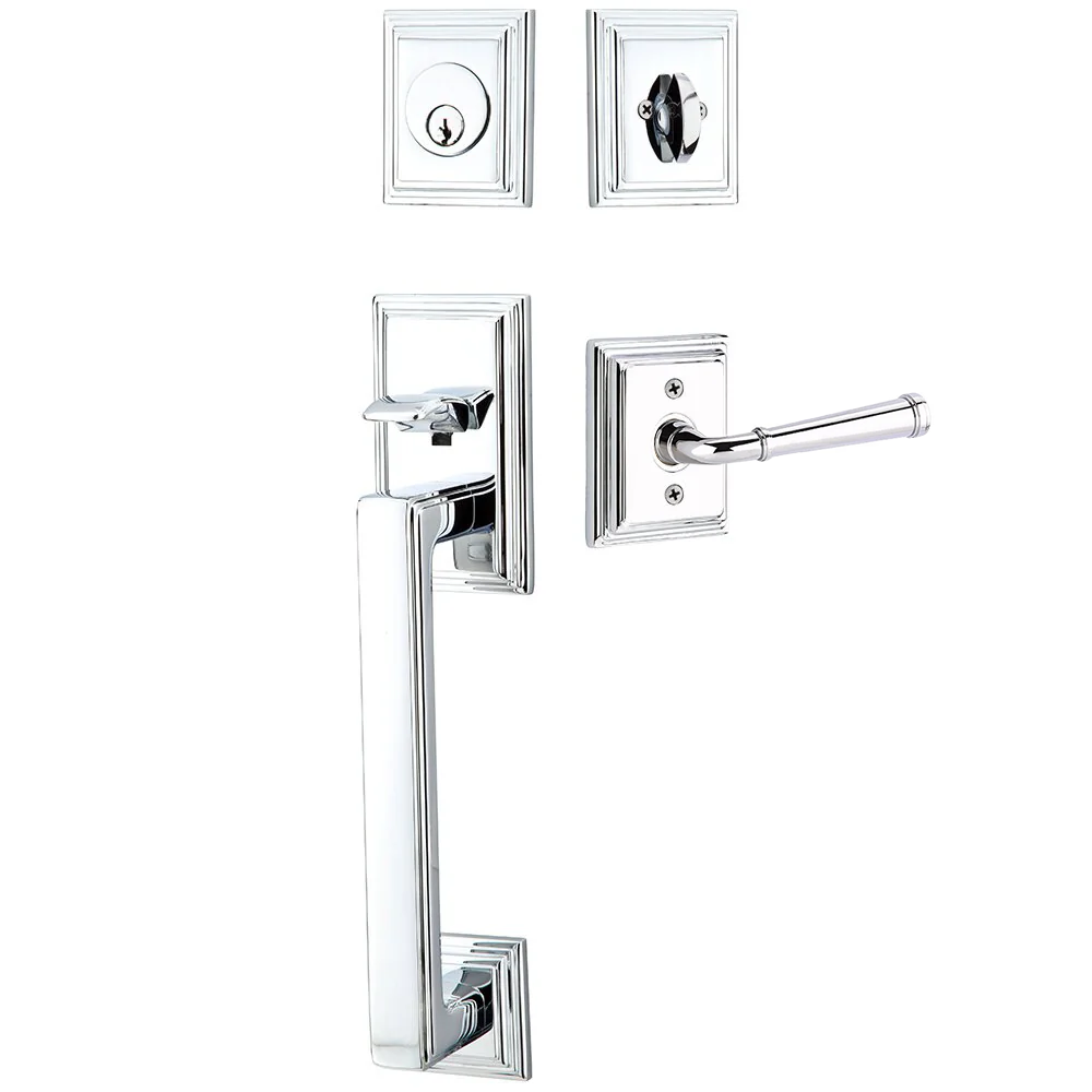 Emtek Hamden Tubular Entryset Sectional with Merrimack Lever