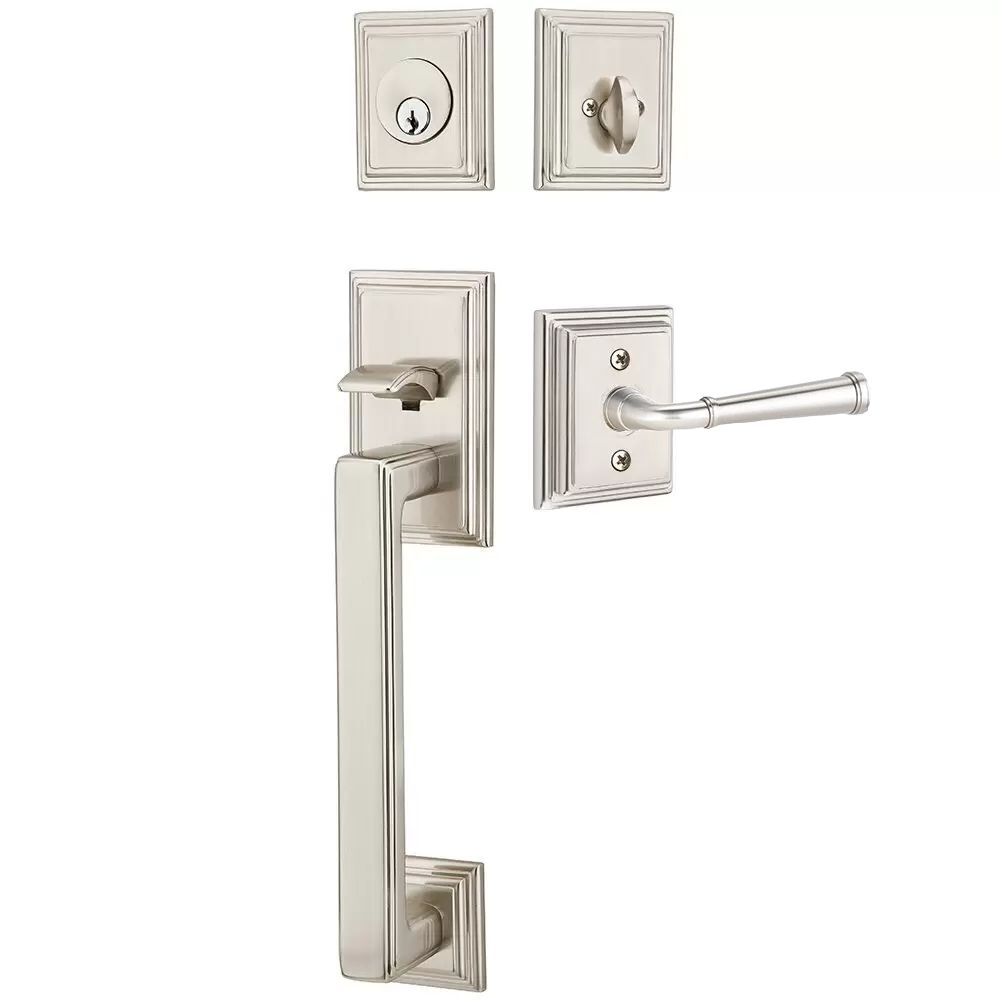 Emtek Hamden Tubular Entryset Sectional with Merrimack Lever