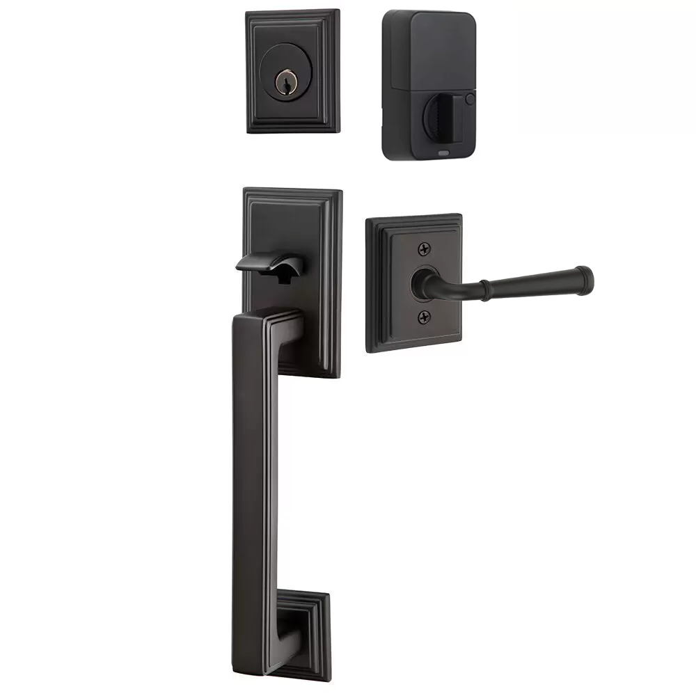 Emtek Hamden Tubular Entryset Sectional with Merrimack Lever