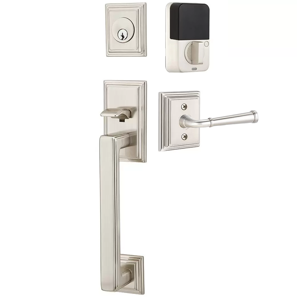 Emtek Hamden Tubular Entryset Sectional with Merrimack Lever