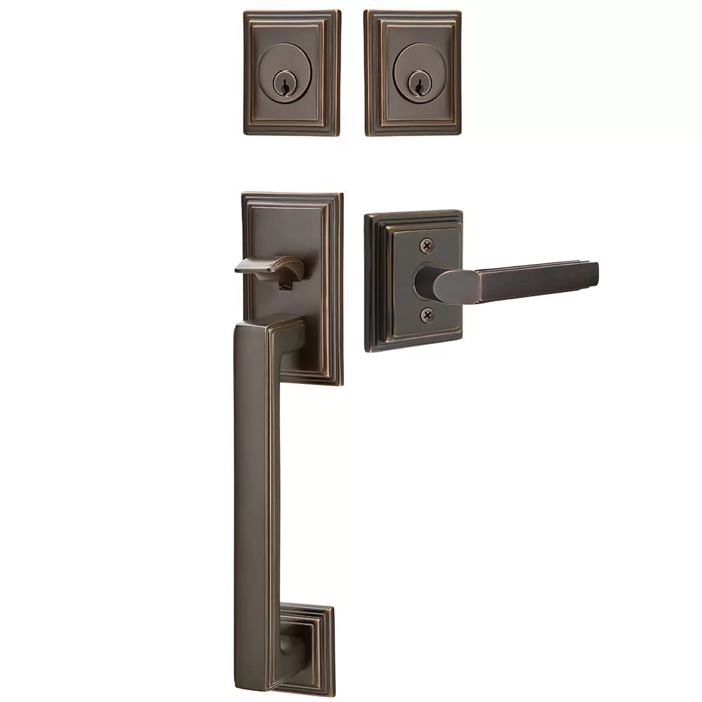 Emtek Hamden Tubular Entryset Sectional with Milano Lever