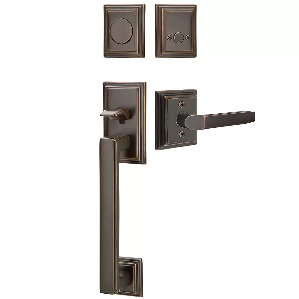 Emtek Hamden Tubular Entryset Sectional with Milano Lever