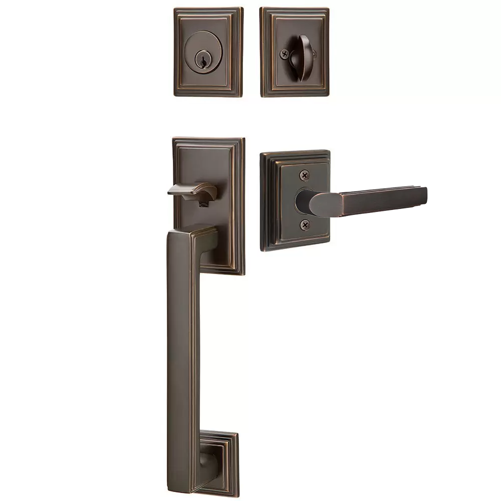 Emtek Hamden Tubular Entryset Sectional with Milano Lever