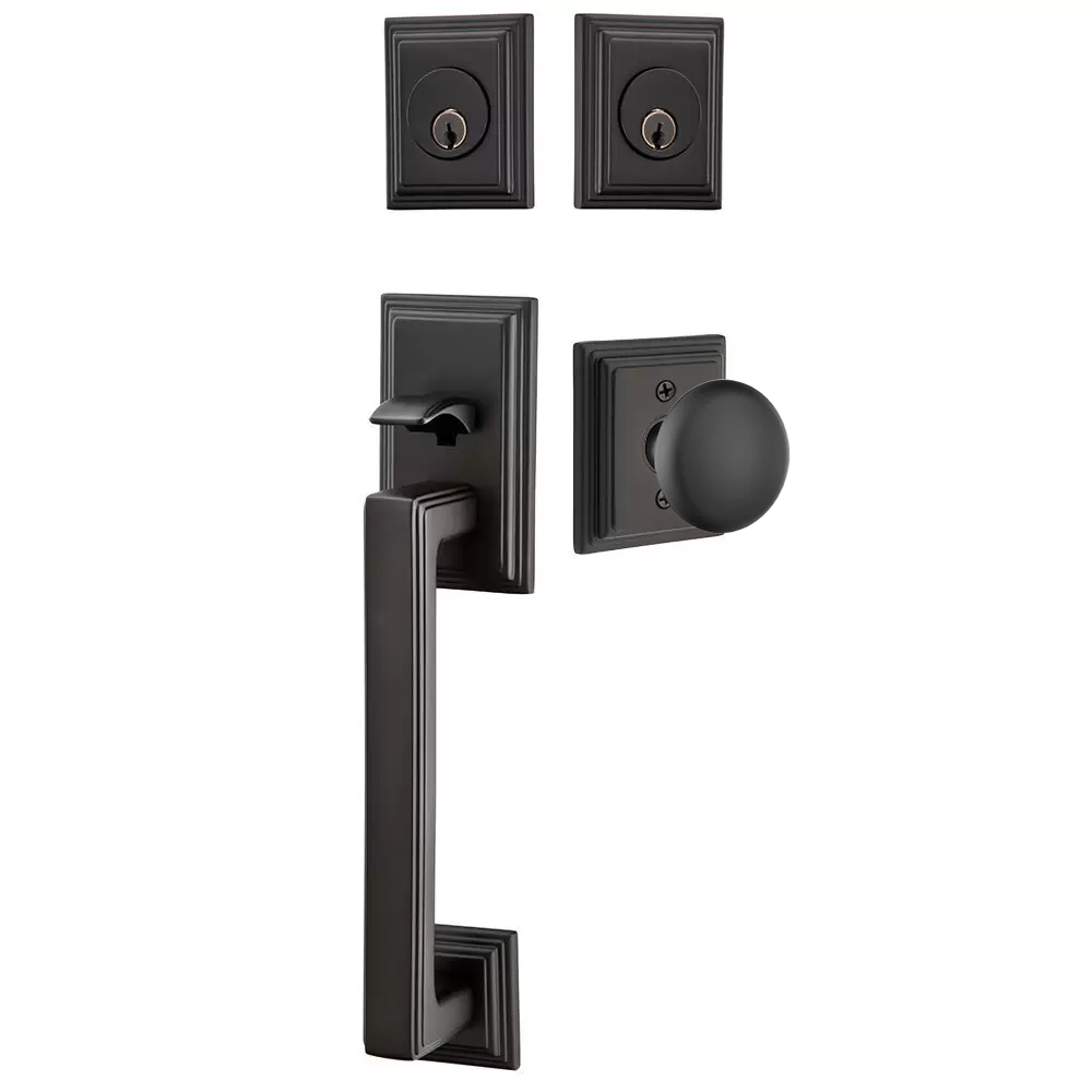 Emtek Hamden Tubular Entryset Sectional with Providence Knob
