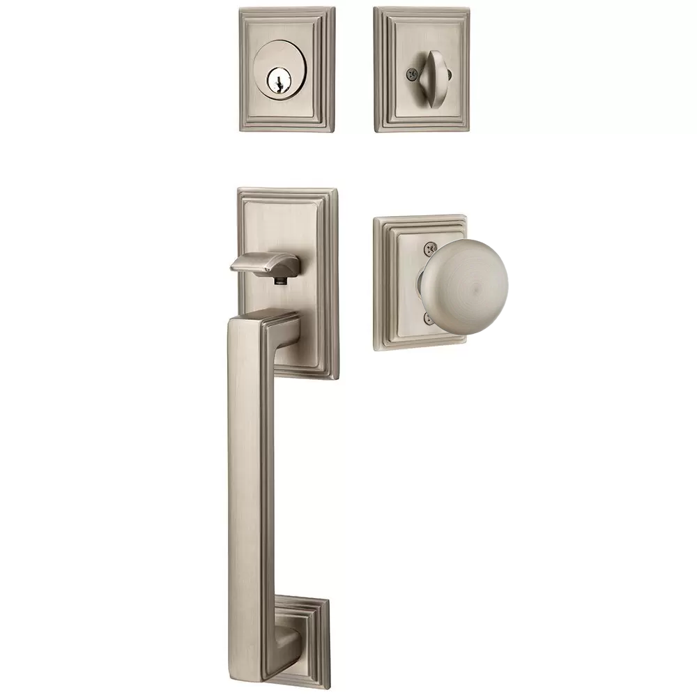 Emtek Hamden Tubular Entryset Sectional with Providence Knob