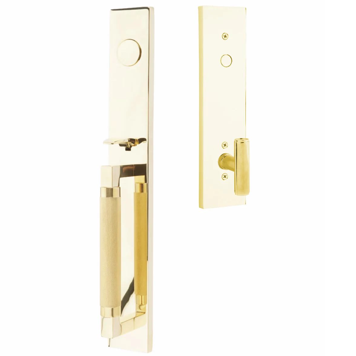 Emtek Hercules Knurled Tubular Entry Set Full Length with Ace Knob