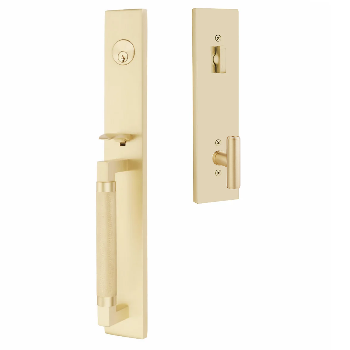 Emtek Hercules Knurled Tubular Entry Set Full Length with Ace Knob