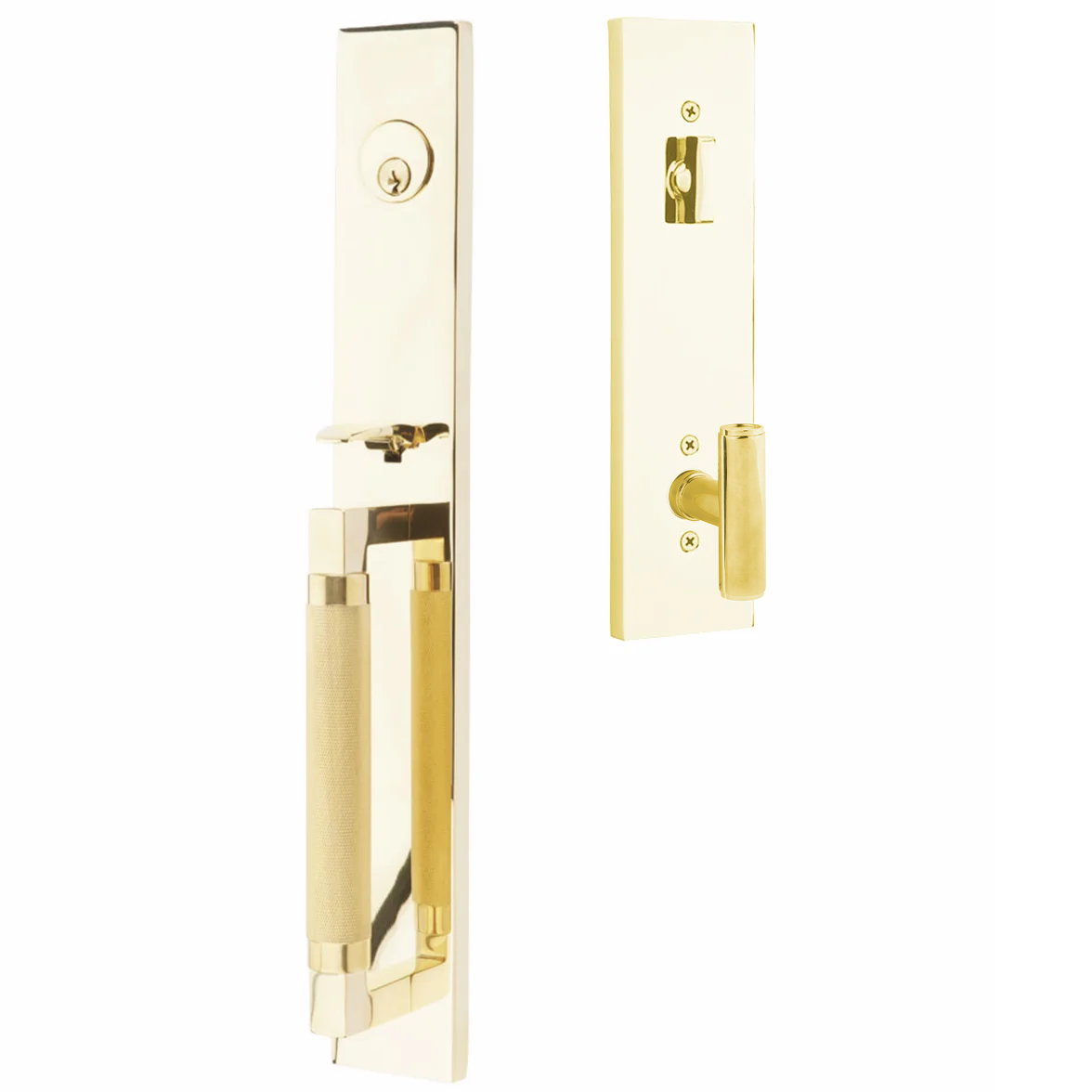 Emtek Hercules Knurled Tubular Entry Set Full Length with Ace Knob