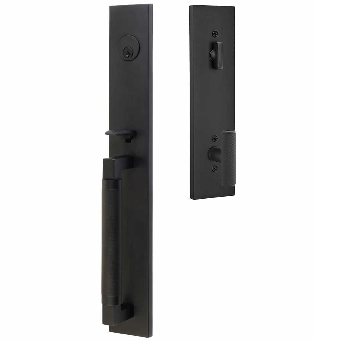 Emtek Hercules Knurled Tubular Entry Set Full Length with Ace Knurled Knob