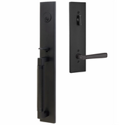 Emtek Hercules Knurled Tubular Entry Set Full Length with Arts & Crafts Lever