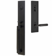 Emtek Hercules Knurled Tubular Entry Set Full Length with Myles Lever