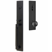 Emtek Hercules Knurled Tubular Entry Set Full Length with Orb Knob