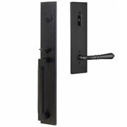 Emtek Hercules Knurled Tubular Entry Set Full Length with Turino Lever