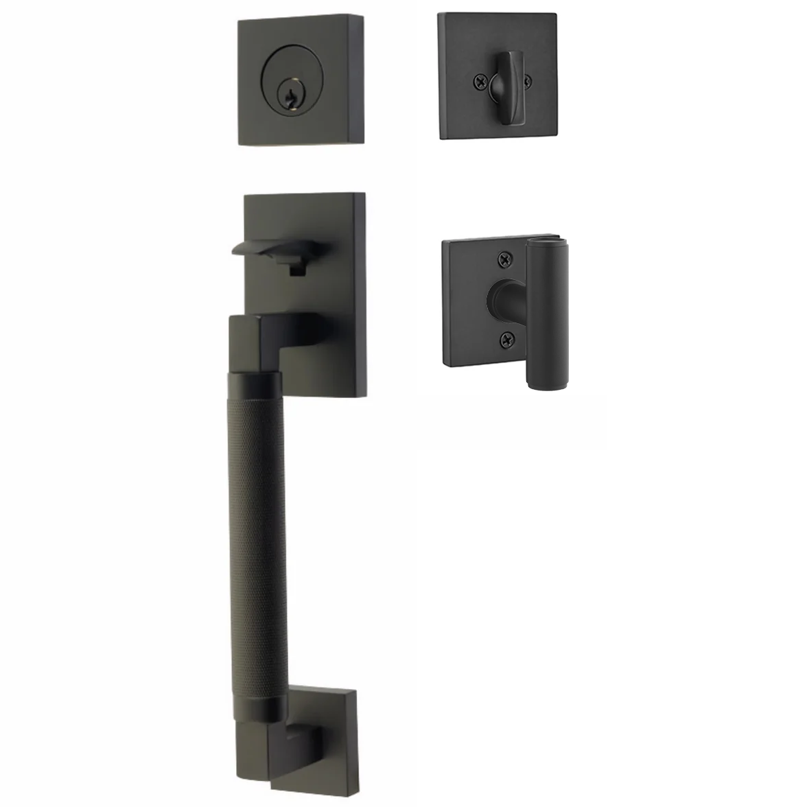 Emtek Hercules Knurled Tubular Entry Set Sectional with Ace Knob