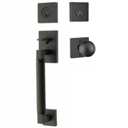 Emtek Hercules Knurled Tubular Entry Set Sectional with Orb Knob