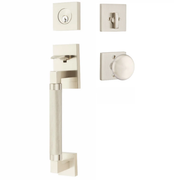 Emtek Hercules Knurled Tubular Entry Set Sectional with Providence Knob