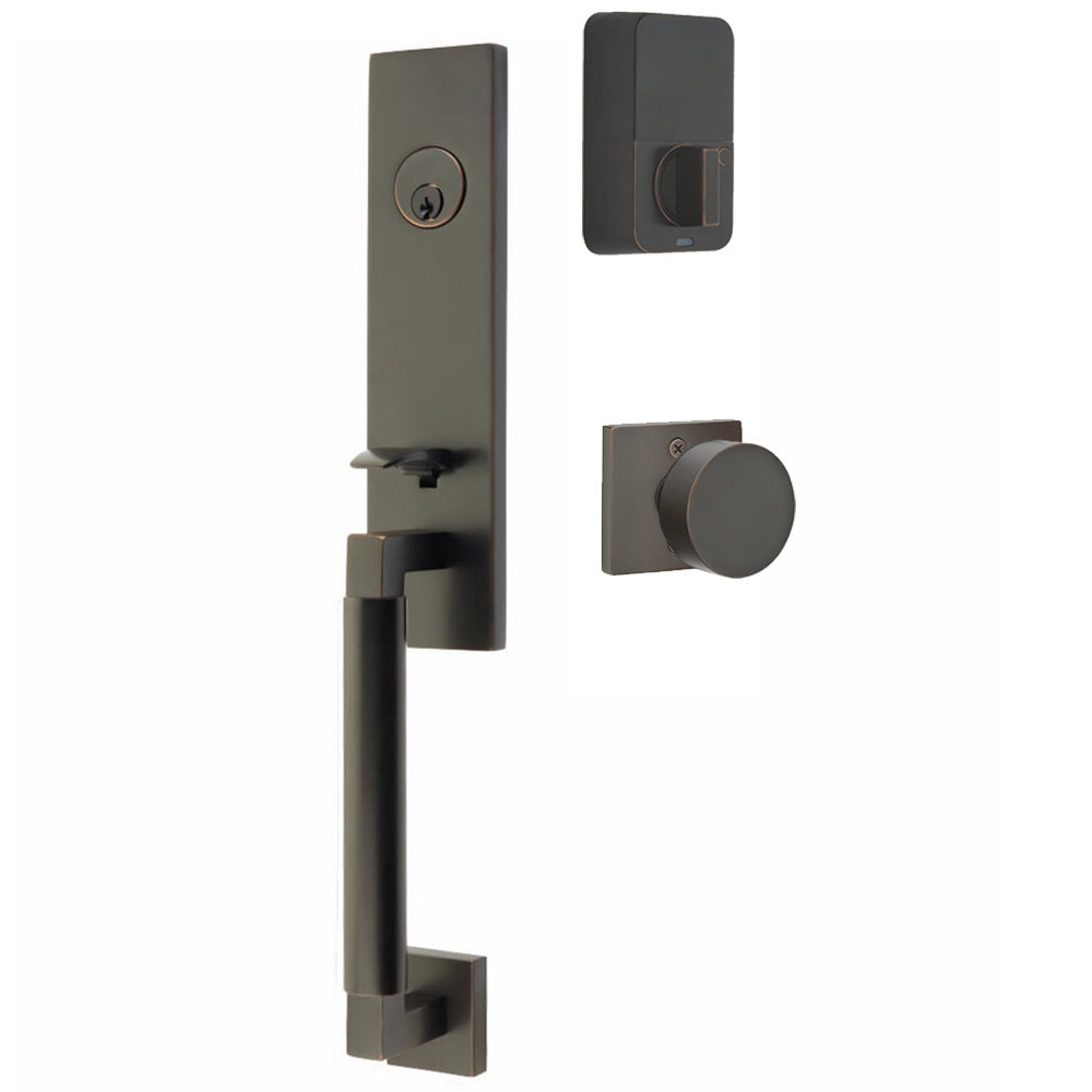 Emtek Hercules Knurled Tubular Entry Set Sectional with Round Knob