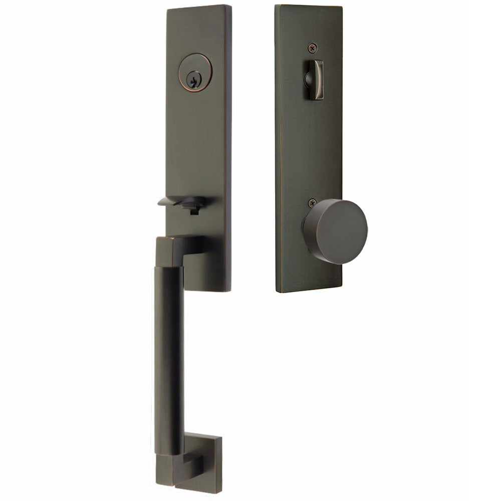 Emtek Hercules Knurled Tubular Entry Set Sectional with Round Knob