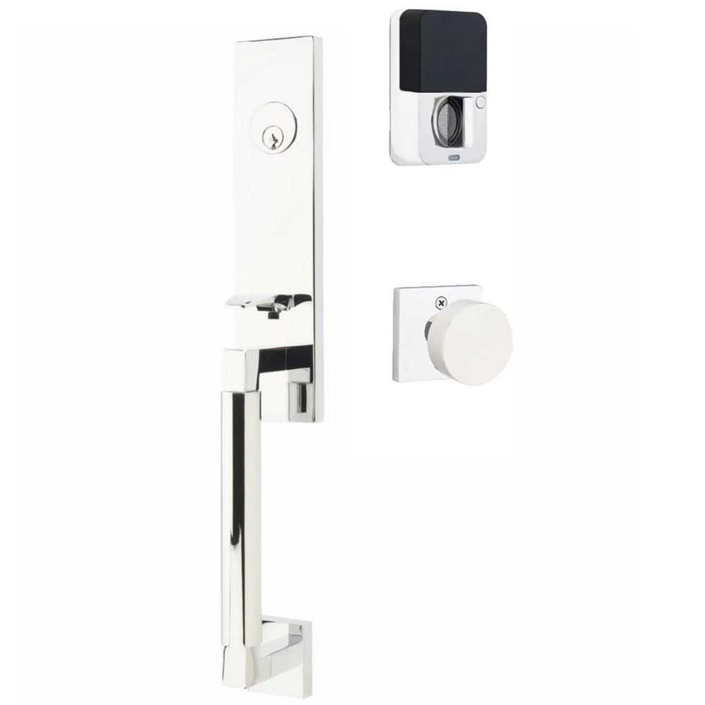 Emtek Hercules Knurled Tubular Entry Set Sectional with Round Knob