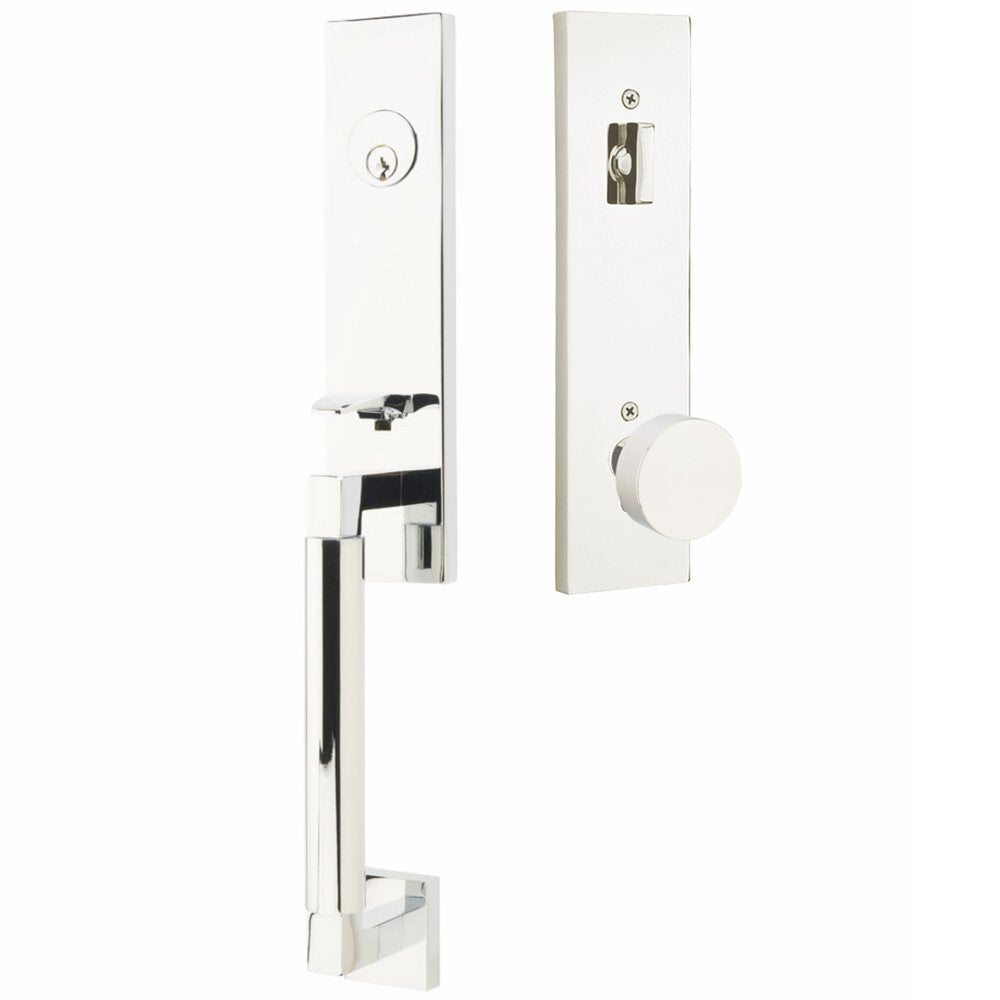 Emtek Hercules Knurled Tubular Entry Set Sectional with Round Knob